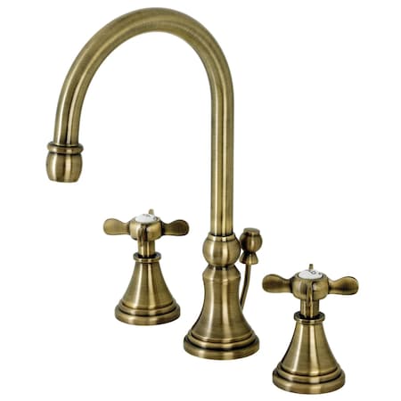 Kingston Brass KS2983BEX Widespread Bathroom Faucet with Brass Pop-Up, Antique Brass KS2983BEX